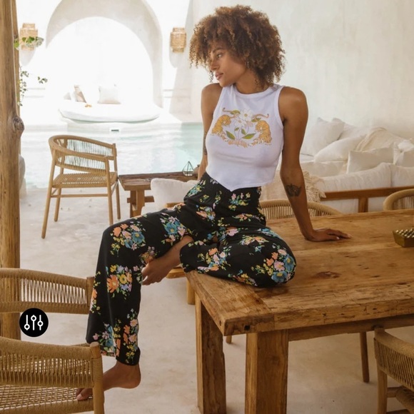 🔆O’Neill🔆 JOHNNY CORALINA WIDE LEG BEACH PANTS FLORAL elastic waist - Picture 4 of 15